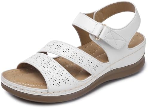 SHIBEVER Women's Wedge Sandals Platform: Comfortable Dressy Arch Support Ankle Strap - Summer Open Toe Women Sandals