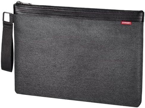 ECHSRT File Folder Document Organizer for Travel, Document Bag Zipper Pouch for Men &amp; Women Black
