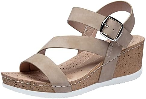Jeossy Women's Platform Wedge Sandals 835 Comfortable Open Toe Ankle Strap Summer Walking Sandals with Buckle