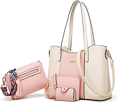 Women Fashion Handbags Wallet Tote Bag Shoulder Bag Top Handle Satchel Purse Set 4pcs