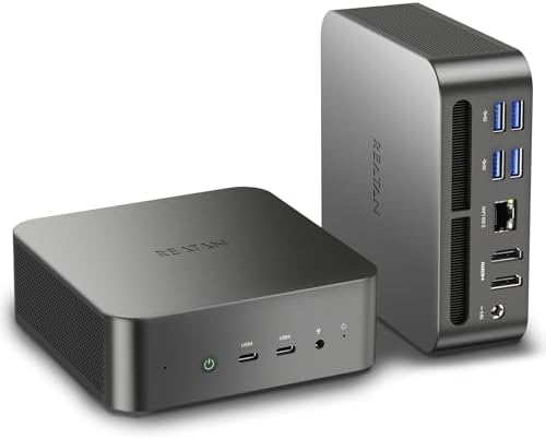 Reatan Alloy 9 Mini Gaming PC AMD Ryzen 9 7940HS(up to 5.2GHz) 32GB DDR5 1TB SSD 5600 MHz RAM, Desktop Mini Computers,Radeon 780M Graphics,Quad Display 2.5Gbps LAN,2xHDMI 2.1,8K USB 4.0 Wi-Fi 6E\/BT5.