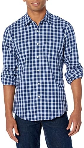 Amazon Essentials Men&#39;s Slim-Fit Long-Sleeve Poplin Shirt