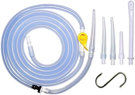 Enema-Bag/Bucket Kit Replacement Part, Silicone Enema Hose Accessories, Include Enema Tubing, Tips, Connectors, Non-Return Valve, Stopcock Tap, Clamp