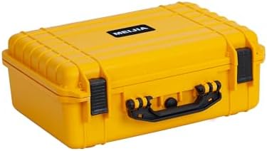 MEIJIA Portable Waterproof Hard Camera Case, Dry Case with Customizable Fit Foam, Protection for camera, drones,telescopes,18.5 x14.06x6.93inches(Yellow)