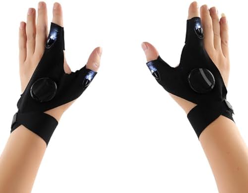 led Flashlight Luminous Fishing Gloves Emergency Repair Night Fishing Lighting Gloves Finger Light Gloves