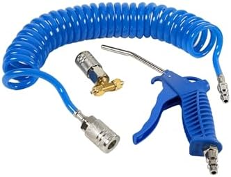KREFINISH Air Blow Gun kit with Air Blow Gun 16ft(5 Meter) Long PU Air Hose Heavy Duty Cleaning with Long Nozzle Air Duster Blow Gun Kit for Air Compressor