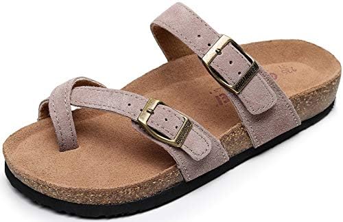 guoluofei Women's Cork Footbed Slide Sandals With Arch Support,Comfortable Summer Beach Sandals For Women Girls Ladies