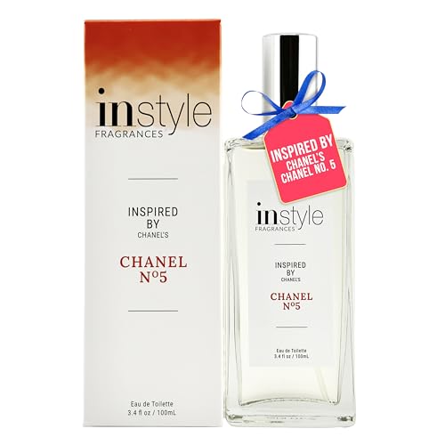 Instyle Fragrances, Inspired by Chanel&#39;s Chanel No. 5, Eau de Toilette, Fragrance for Women, Vegan, Paraben Free, Never Tested on Animals, 3.4 Fluid Ounces