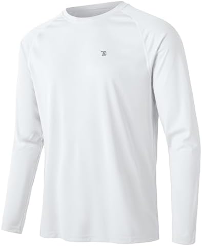 TBMPOY Mens Sun Protection Hiking Shirts Long Sleeve Water UPF 50+ SPF UV Shirts Lightweight Fishing Hiking Swimming