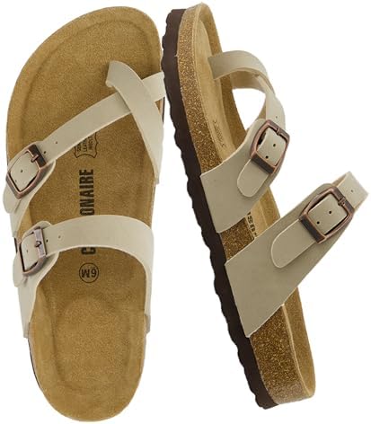 CUSHIONAIRE Women's Luna Cork Footbed Sandal With +Comfort