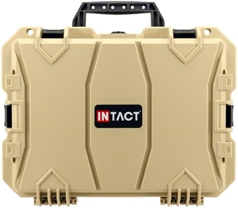 Eylar 18" Intact Series Hard Camera Case, Lightweight and Durable Stacker Design with Foam (Tan)