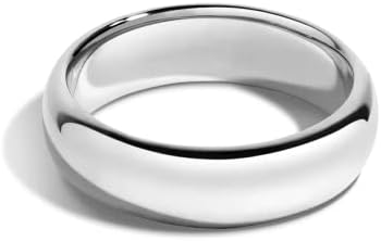 Tioneer Sterling Silver Plain Dome Wedding Band for Men and Women, Made In USA - Custom Text Personalized Ring, 3mm to 8mm Width, Size 4-13