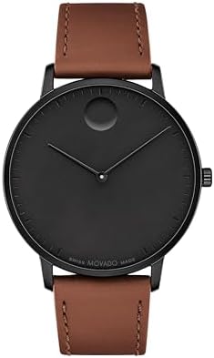 Movado Face Men's Luxury Quartz Watch - Swiss Movement - Water Resistance 30 Meters (3ATM) - Elegant Timepiece - Gift for Him - 41mm
