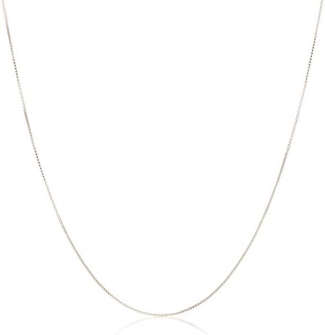 Amazon Essentials Sterling Silver Thin 0.8mm Box Chain Necklace  Available in Yellow Gold or Silver  16", 18", 20", 24", or 30" (previously Amazon Collection)