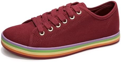 BENEKER Women&#39;s Low Top Canvas Shoes Lace up Fashion Sneakers Casual Comfort Walking Shoes