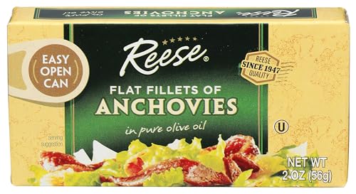 Reese Flat Fillets of Anchovies in Olive Oil 2oz (Pack of 10)