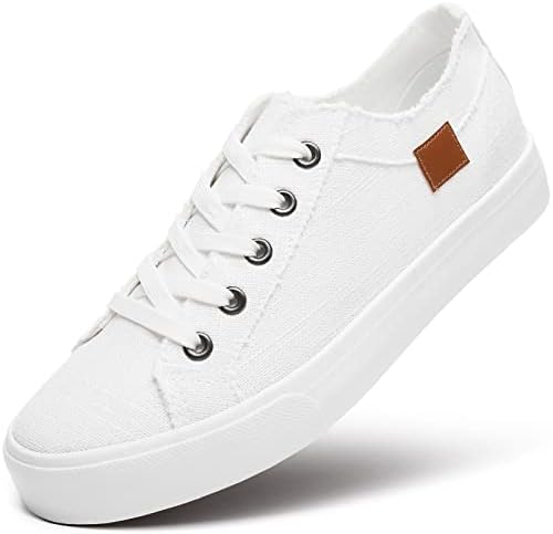 Women&#39;s Sneakers Canvas Shoes for Women Lace up Fashion Canvas Sneakers Classic Low Top Casual Shoes