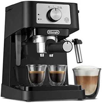 De'Longhi Stilosa Manual Espresso Machine, Compact Coffee Maker, 15 Bar Pump Pressure, Manual Milk Frother Steam Wand for Authentic Single &amp; Double Espresso, Lattes &amp; Cappuccinos, Tamper I