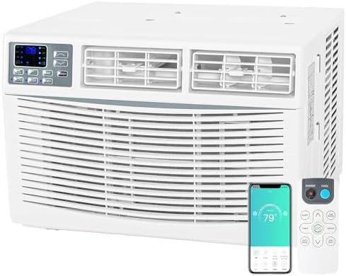 8,000 BTU WiFi Window Air Conditioner, Smart Window AC Unit with Remote, Energy Saving, Easy Install Kit, Cools up to 350 Square Feet