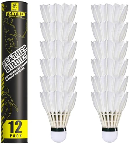 EAGLES Goose Feather Badminton Birdies Feather Bedminton Shuttlecocks- Birdie Ball for Indoor and Outdoor Matches ~ Highly Stable &amp; Durable Shuttle Balls