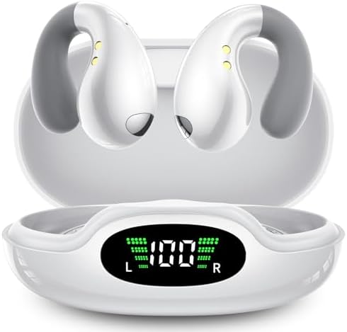 Boytond Ultra Open Ear Earbuds - Ergonomic Clip-On Earbuds, Small Bone Conduction Over-The-Ear Headphones with Waterproof Design, Perfect Running Headphones for Sports and Fitness