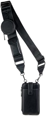 BYERJ women's and men's small crossbody bags, multi pocket single shoulder wallet with adjustable and detachable shoulder straps (black)