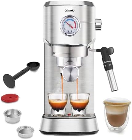Gevi Espresso Expresso Machine 20 Bar with Auto Milk Frother, Professional Espresso Maker with Steam Wand, Compact Stainless Steel Cappuccino &amp; Latte Machine, Gift for Coffee Lover, Home Baristas