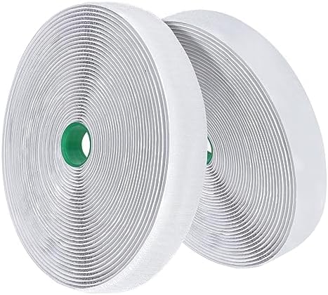 Strips with Adhesive Heavy Duty, 26.5Ft x1.2inch Tape, Nylon Sticky Back Fastener Roll,DIY Industrial Strength Self Adhesive Strips for Office,Classroom,Car, Couch Cushions-White