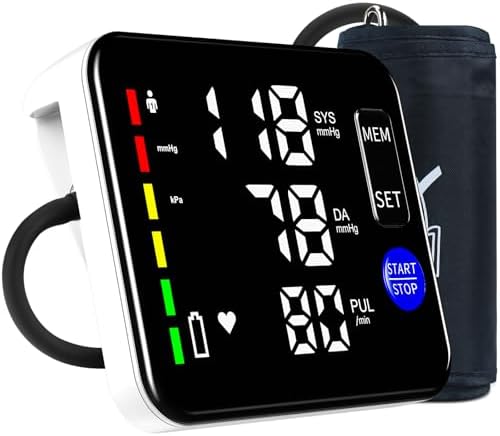 Blood Pressure Monitor Upper Arm Blood Pressure Monitors for Home Use Large Screen Rechargeable Bp Machine with 8.7"-16.5" Bp Cuff, 2x120 Memory, Voice Broadcast Bp Monitor(Black)
