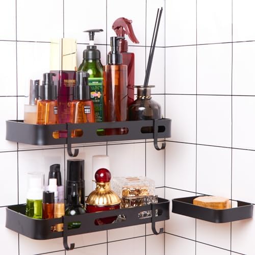 FLYIFE shower rack shower rack ultimate durability and organization - easy to install, superior quality, black, DUKU007