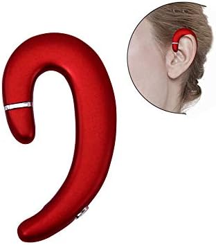Sunffice Ear Hook Bluetooth Wireless Headphone,Non Ear Plug Headset with Microphone,Single Ear Noise Cancelling Earphones Painless Wearing for Android Smartphones,iPhone14 13 12 11 X 8 (Red)
