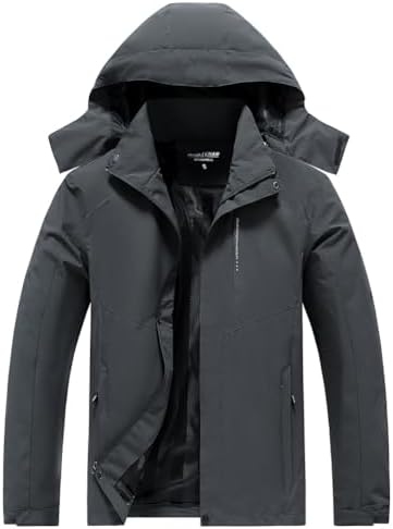 Aagetenar Men's Waterproof Rain Jacket Lightweight Mountain Sports Outdoor Trench Softshell Windproof Jacket for Hiking