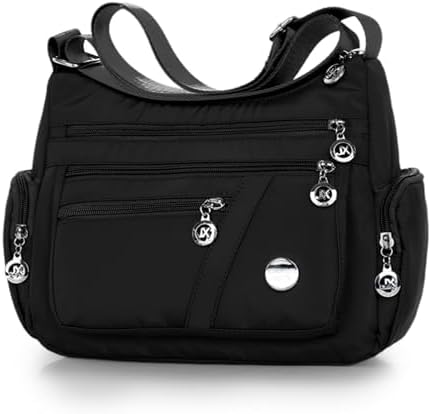 WITERY Women's Nylon Crossbody Bag \\ u2013 Waterproof Zipper Multi Pocket Crossover Wallet Lightweight Shoulder Bag