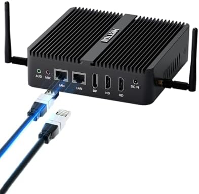 HISTTON Mini PC N100, Intel Alder Lake N100 (3.4GHz), 8GB DDR4 RAM 256GB NVMe SSD, Fanless Mini Computer Windows 11 Pro WiFi6,BT5.2,USB 3.0,4K Triple Display, Dual LAN Industral Mini PC