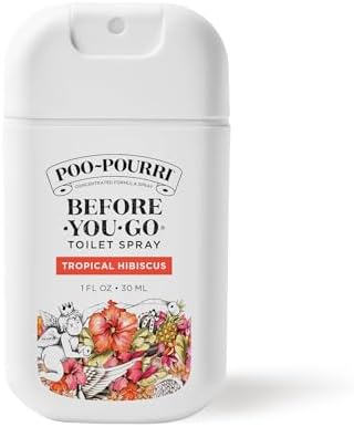 Poo-Pourri Tropical Hibiscus Pocket Before-You-Go Air &amp; Toilet Spray - Instantly Trap Bathroom Odor - Plant Based Ingredients &amp; Essential Oils - Travel Essentials, with Hibiscus Apricot &amp; 