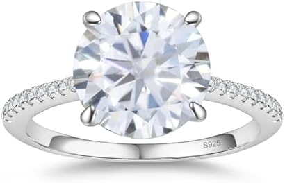 BAGUTTA PAVONE CZ Engagement Rings for Women,Women's Round\/Pear\/Oval\/Cushion\/Radiant Cut 925 Sterling Silver Solitaire Wedding Bands Engagement Promise Rings with 18K White Gold Plated 1.5\/2\