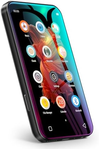 TIMMKOO 72GB MP3 Player with Bluetooth, 4.0" Full Touchscreen Mp4 Mp3 Player with Speaker, Portable HiFi Sound Mp3 Player with Bluetooth, Voice Recorder, Can't Download Apps (Black)