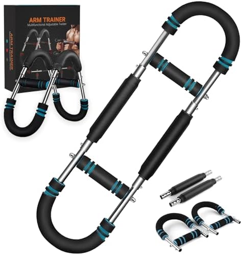 Twister Arm Trainer, Upgraded Adjustable Chest Workout Equipment, Forearm Triceps Chest Enhanced Exercise Strengthener, Chest Clip Muscle, Portable Home Fitness Equipment for Men &amp; Women (Black-Bl