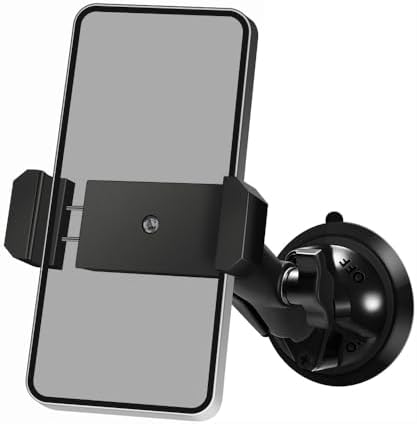 RomHaus Suction Cup Car Phone Holder, Ultra-Durable Metal Phone Holders for Your Car Windshield, 360° Rotation Car Mount for iPhone\/Samsung\/All Smartphone