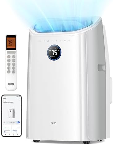 Dreo Portable Air Conditioners, 12,000 BTU AC Unit for Bedroom with Drainage-free Cooling, 46dB Quiet, APP\/Voice\/Remote, 24h Timer with Fan &amp; Dehumidifier, Smart Standing AC for Room Indoors, AC