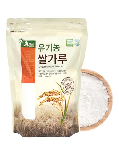 Korean 100% Pure Organic White Rice Flour 350g\/12.3oz - 유기농 쌀가루 Rice Powder, Baking, Rice Cake, Rice Gruel
