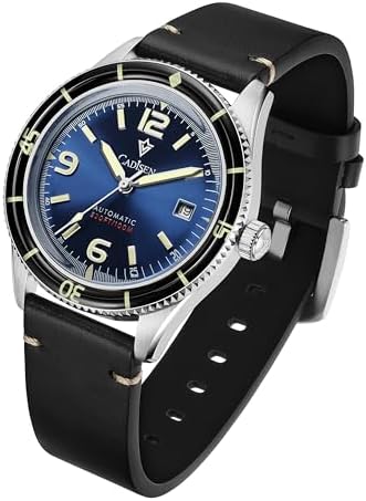 CADISEN Men's Automatic Watch Leather Strap Casual Homage