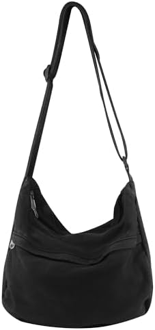 Canvas Casual Messenger Bag Hobo Crossbody Bag Canvas Shouder Tote Handbag for Women and Men