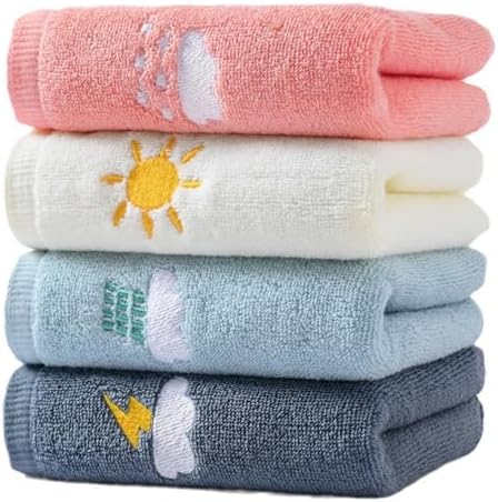 LRUUIDDE Bathroom Hand Towels Set of 4,Soft Hand Towel Soft Cotton Towel Highly Absorbent Hand Towel, Hand Towels for Bath,Kitchen, Face, Gym and Spa, Size 14" x 29"(Pink\/Gray\/Green\/White)