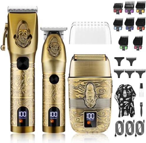 Lanumi Professional Hair Clipper Trimmer Set for Men Electric Shaver Razor Cordless Hair Cutting Barber Clippers Beard Trimmer Men\u2019s Grooming Kit Gifts for him