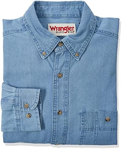 Wrangler Men&#39;s Denim Button Down Shirt