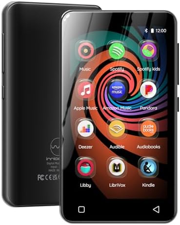 160GB MP3 Player with Bluetooth and WiFi, innioasis Music Player with Spotify,Pandora,Amazon Music,4" Touch Screen Android MP4 MP3 Player for Kids with Libby,Audible,Spotify Kids (Grey)