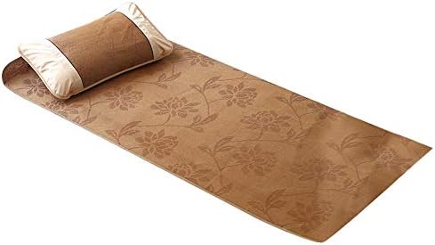 Rattan Cooling Summer Sleeping Pad Home Textile Sleeping Mat Grid Fitted Sheet Summer Cool Bed Cover &amp; Pillow Shams Set(90 * 195cm)