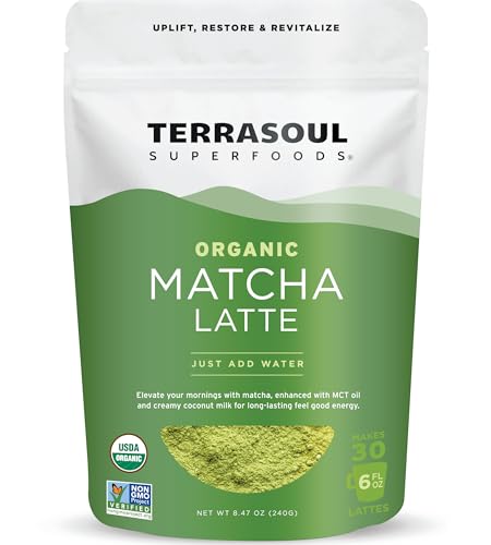 Terrasoul Superfoods Organic Matcha Latte \u2013 Premium Grade, Vegan &amp;amp; Dairy-Free - 8.47oz
