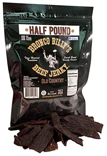 Bronco Billy&#39;s Beef Jerky Hickory Smoked Old Country Half Pound Resealable Bag